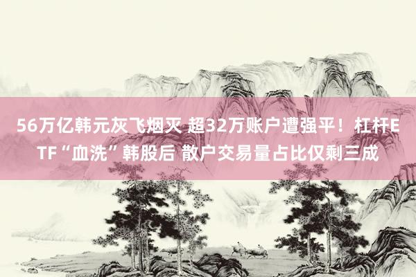 56万亿韩元灰飞烟灭 超32万账户遭强平！杠杆ETF“血洗”韩股后 散户交易量占比仅剩三成