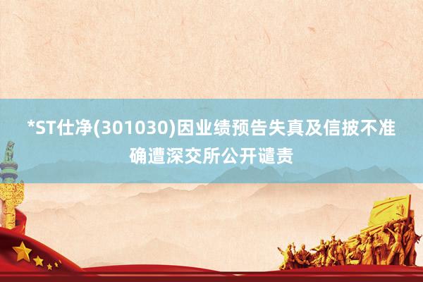 *ST仕净(301030)因业绩预告失真及信披不准确遭深交所公开谴责
