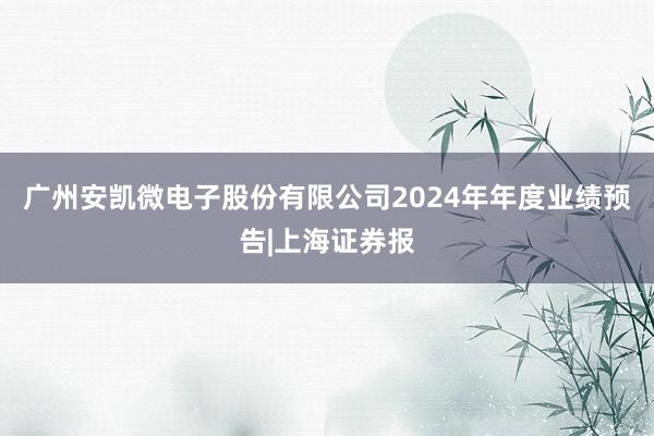 广州安凯微电子股份有限公司2024年年度业绩预告|上海证券报
