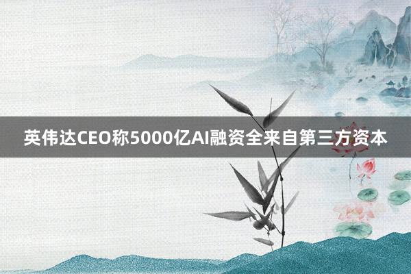 英伟达CEO称5000亿AI融资全来自第三方资本