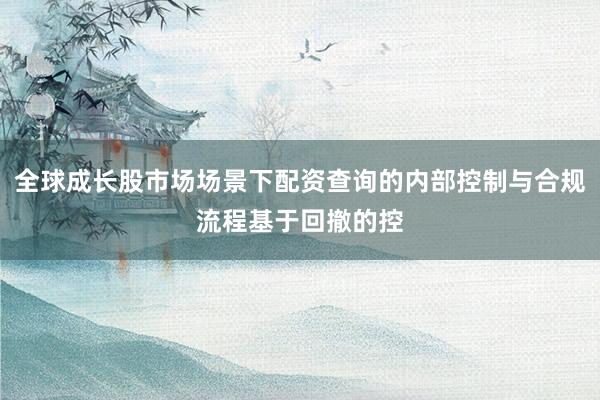 全球成长股市场场景下配资查询的内部控制与合规流程基于回撤的控