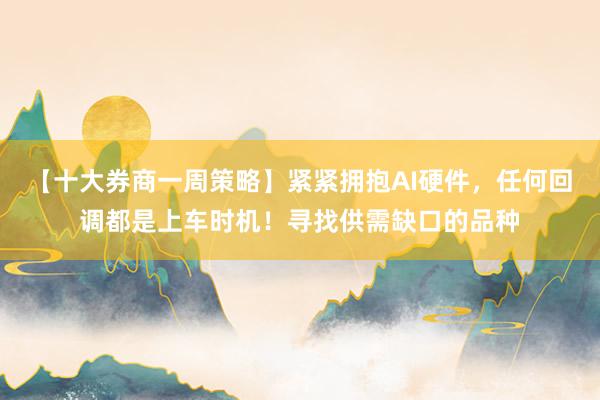【十大券商一周策略】紧紧拥抱AI硬件，任何回调都是上车时机！寻找供需缺口的品种