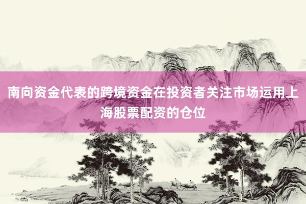 南向资金代表的跨境资金在投资者关注市场运用上海股票配资的仓位