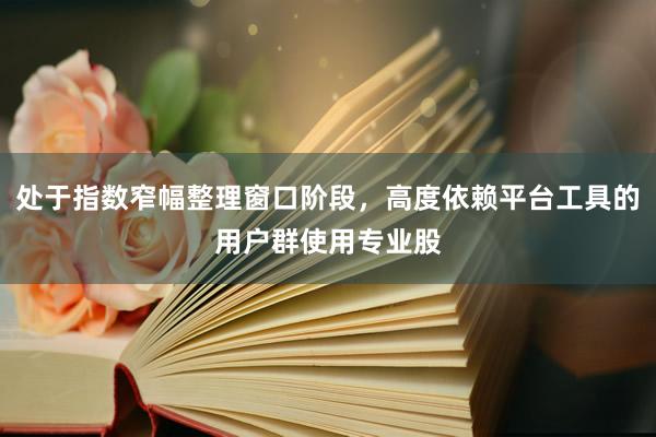 处于指数窄幅整理窗口阶段，高度依赖平台工具的用户群使用专业股