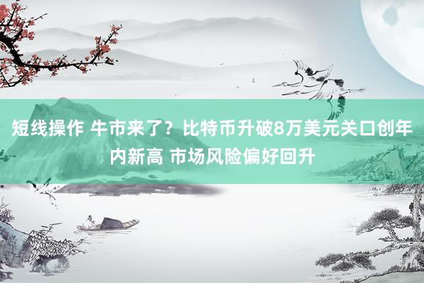 短线操作 牛市来了？比特币升破8万美元关口创年内新高 市场风险偏好回升