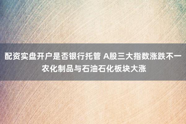 配资实盘开户是否银行托管 A股三大指数涨跌不一 农化制品与石油石化板块大涨