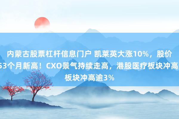 内蒙古股票杠杆信息门户 凯莱英大涨10%，股价创近53个月新高！CXO景气持续走高，港股医疗板块冲高逾3%