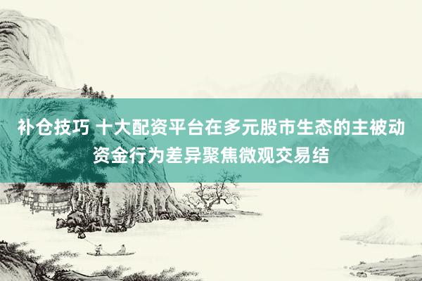 补仓技巧 十大配资平台在多元股市生态的主被动资金行为差异聚焦微观交易结