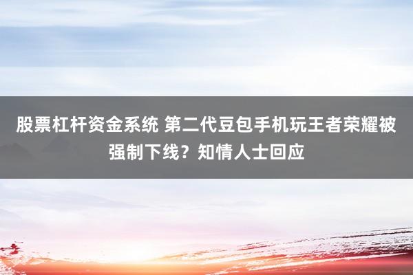 股票杠杆资金系统 第二代豆包手机玩王者荣耀被强制下线？知情人士回应