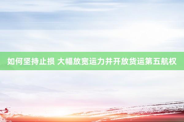 如何坚持止损 大幅放宽运力并开放货运第五航权
